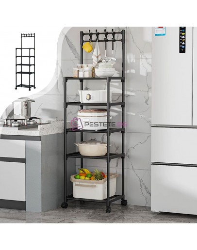 Стелаж 5 рафта за съхранение кухня и баня